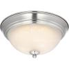 6400500 11-Inch Dimmable LED Indoor Flush Mount Ceiling Fixture, Brushed Nickel Finish with White Alabaster Glass