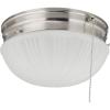 6720200 Two-Light Flush-Mount Indoor Ceiling Fixture with Pull Chain, Sienna Finish with Frosted Fluted Glass(Brushed Nickel)