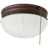6720200 Two-Light Flush-Mount Indoor Ceiling Fixture with Pull Chain, Sienna Finish with Frosted Fluted Glass(Sienna)