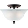 Westinghouse Lighting 6622300 Wensley Two-Light Interior Semi-Flush Ceiling Fixture, Oil Rubbed Bronze Finish with White Alabaster Glass