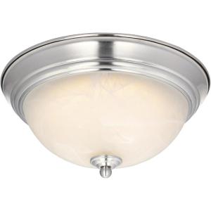 6400500 11-Inch Dimmable LED Indoor Flush Mount Ceiling Fixture, Brushed Nickel Finish with White Alabaster Glass