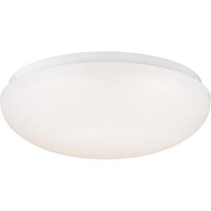 6401100 11-Inch Round LED Indoor Flush Mount Ceiling Fixture, White Finish with White Acrylic Shade