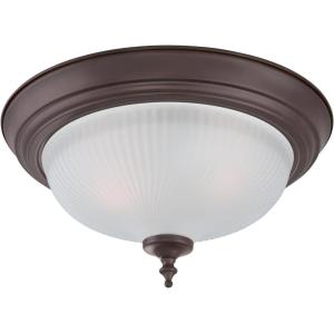 Westinghouse 6344500 Two-Light Indoor Flush Ceiling Fixture (2 Pack), Oil Rubbed Bronze Finish with Frosted Swirl Glass