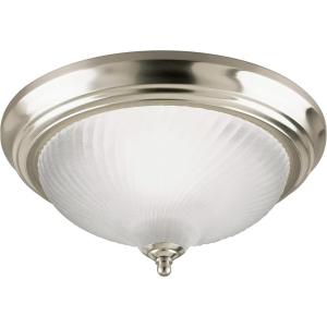 Westinghouse Lighting 6430500 Two-Light Flush-Mount Interior Ceiling Fixture, Brushed Nickel Finish with Frosted Swirl Glass(One Light)