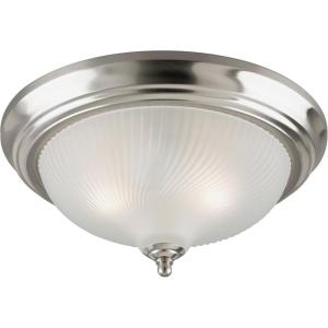 Westinghouse Lighting 6430500 Two-Light Flush-Mount Interior Ceiling Fixture, Brushed Nickel Finish with Frosted Swirl Glass(Three Light)