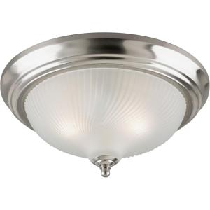 Westinghouse Lighting 6430500 Two-Light Flush-Mount Interior Ceiling Fixture, Brushed Nickel Finish with Frosted Swirl Glass(Two Light)
