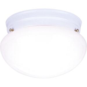 Westinghouse Lighting 6661100 Two-Light Flush-Mount Interior Ceiling Fixture, White Finish with White Glass(Two Light White)