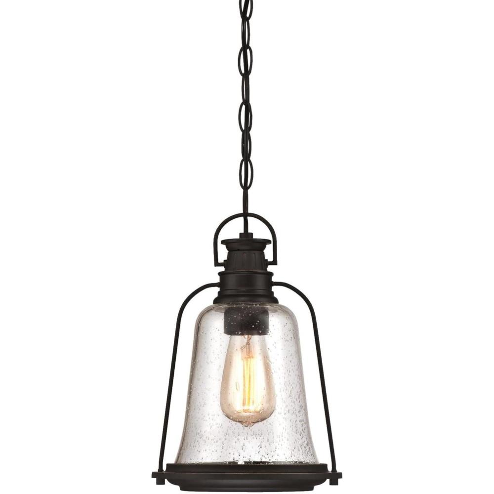 image:imageWestinghouse 6339900 Brynn OneLight Outdoor Pendant Oil Rubbed Bronze Finish with Highlights and Clear Seeded GlassOutdoor Pendant
