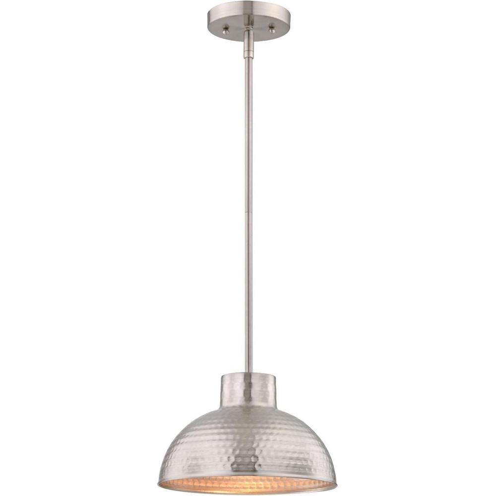 image:imageWestinghouse Lighting 6309900 Malte OneLight Indoor Pendant Hammered Oil Rubbed Bronze Finish and Metal Shade with Gold InteriorBrushed Nickel