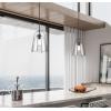 Westinghouse 6130100 Kewadin Transitional One Light Indoor Pendant, Matte Black Finish, Clear Glass