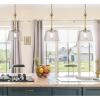 Westinghouse 6130200 Aggie Transitional One Light Indoor Pendant, Brushed Brass Finish, Clear Ribbed Glass