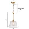 Westinghouse 6130200 Aggie Transitional One Light Indoor Pendant, Brushed Brass Finish, Clear Ribbed Glass