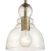 Westinghouse 6356500 Adjustable Indoor Mini-Pendant Light, Antique Brass Finish with Handblown Clear Seeded Glass(Antique Brass)