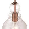 Westinghouse 6356500 Adjustable Indoor Mini-Pendant Light, Antique Brass Finish with Handblown Clear Seeded Glass(Washed Copper)