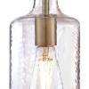 Westinghouse 6371400, Antique Brass Finish with Clear Textured Glass Carmen One-Light Indoor Mini Pendant, 120 Volts(Antique Brass)