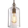 Westinghouse 6371400, Antique Brass Finish with Clear Textured Glass Carmen One-Light Indoor Mini Pendant, 120 Volts(Barnwood)