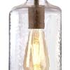 Westinghouse 6371400, Antique Brass Finish with Clear Textured Glass Carmen One-Light Indoor Mini Pendant, 120 Volts(Barnwood)