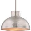 Westinghouse Lighting 6309900 Malte One-Light Indoor Pendant, Hammered Oil Rubbed Bronze Finish and Metal Shade with Gold Interior(Brushed Nickel)