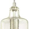 Westinghouse Lighting 6329000 Carmen One-Light Indoor Mini Pendant, Brushed Nickel Finish with Clear Textured Glass(Brushed Nickel)