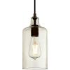 Westinghouse Lighting 6329000 Carmen One-Light Indoor Mini Pendant, Brushed Nickel Finish with Clear Textured Glass(Oil-Rubbed Bronze)