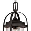 Westinghouse Lighting 6339400 Grandview One-Light Outdoor Pendant, Oil Rubbed Bronze Finish with Highlights and Clear Seeded Glass , Oil-rubbed Bronze(Oil-Rubbed Bronze)