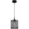 Westinghouse 6362700 Waltz One-Light Mini, Matte Black Finish Mesh with Crystals Indoor Pendant, 1 Seeded Glass, Red(1-light Mini-Pendant)