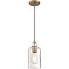 Westinghouse 6371400, Antique Brass Finish with Clear Textured Glass Carmen One-Light Indoor Mini Pendant, 120 Volts(Antique Brass)