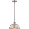 Westinghouse Lighting 6309900 Malte One-Light Indoor Pendant, Hammered Oil Rubbed Bronze Finish and Metal Shade with Gold Interior(Brushed Nickel)
