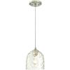 Westinghouse Lighting 6328800 One-Light Indoor Mini Pendant, Brushed Nickel Finish with Clear Hammered Glass