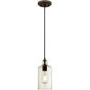 Westinghouse Lighting 6329000 Carmen One-Light Indoor Mini Pendant, Brushed Nickel Finish with Clear Textured Glass(Oil-Rubbed Bronze)
