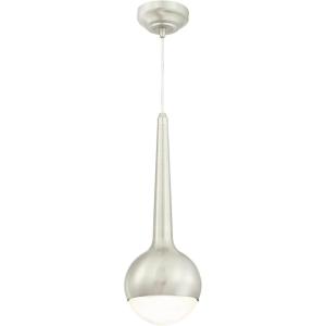 Westinghouse 6329700 One-Light Led Indoor Mini-Pendant, Brushed Nickel Finish with Frosted Opal Glass