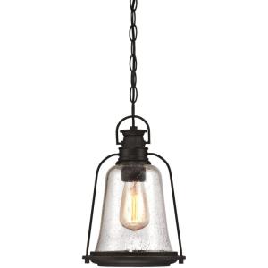Westinghouse 6339900 Brynn One-Light Outdoor Pendant, Oil Rubbed Bronze Finish with Highlights and Clear Seeded Glass(Outdoor Pendant)