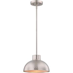 Westinghouse Lighting 6309900 Malte One-Light Indoor Pendant, Hammered Oil Rubbed Bronze Finish and Metal Shade with Gold Interior(Brushed Nickel)