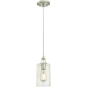 Westinghouse Lighting 6329000 Carmen One-Light Indoor Mini Pendant, Brushed Nickel Finish with Clear Textured Glass(Brushed Nickel)