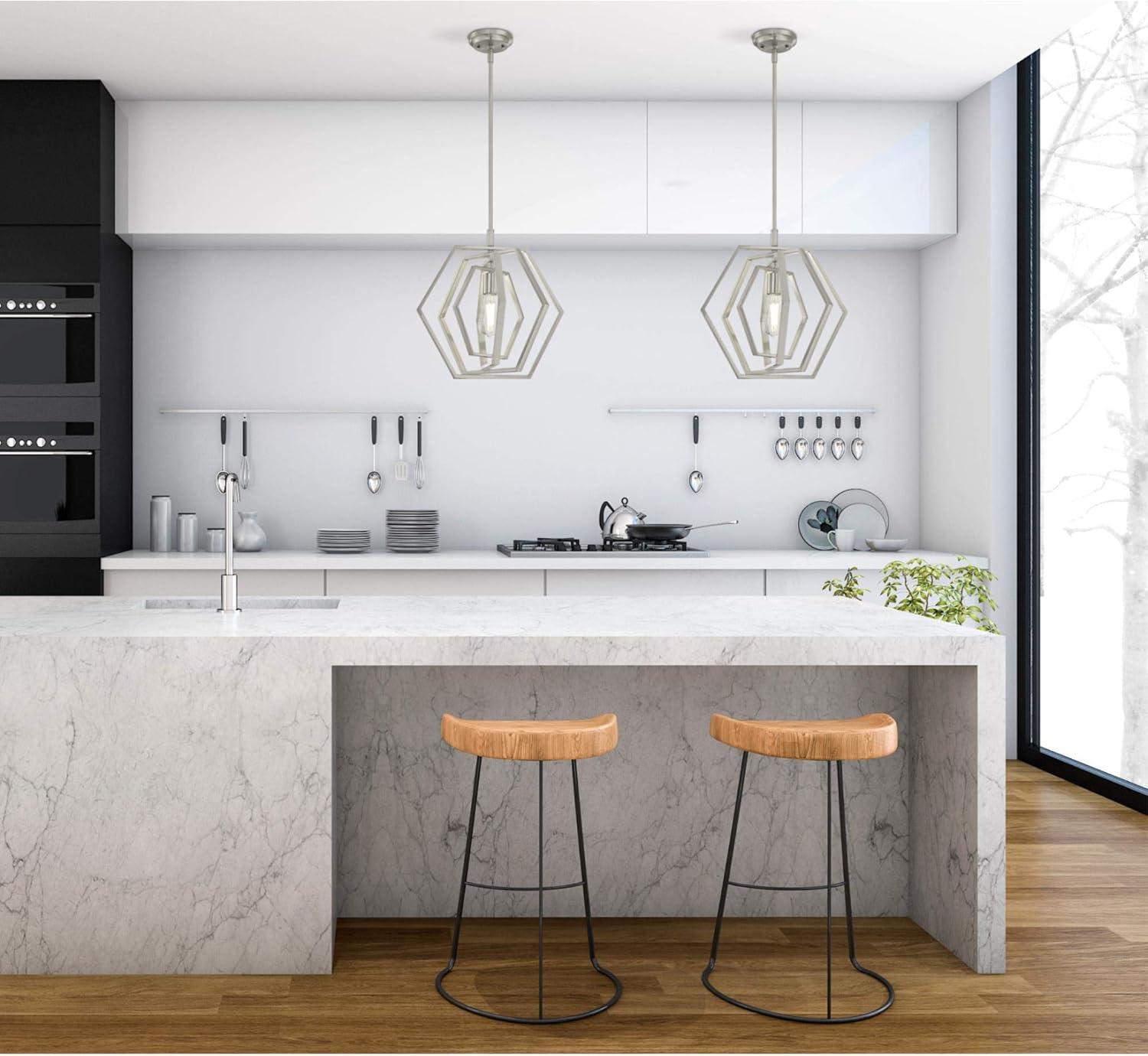 image:imageWestinghouse 6369800 Holly OneLight Indoor Pendant 15Inch Metal Brushed Nickel FinishBrushed Nickel