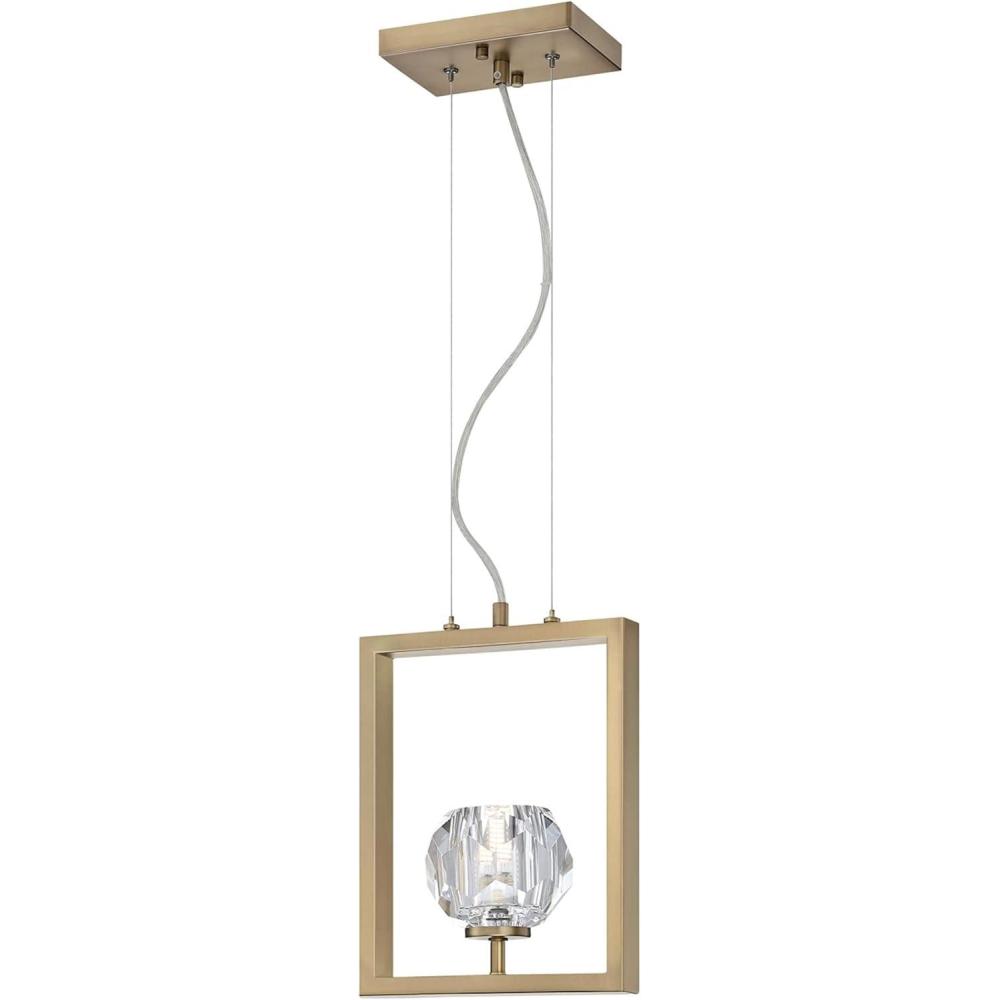 image:imageWestinghouse 6367400 Gun Metal Finish with Crystal Glass Zoa OneLight LED Indoor Pendant Matte Brushed Gunmetal one SizeBrushed Brass