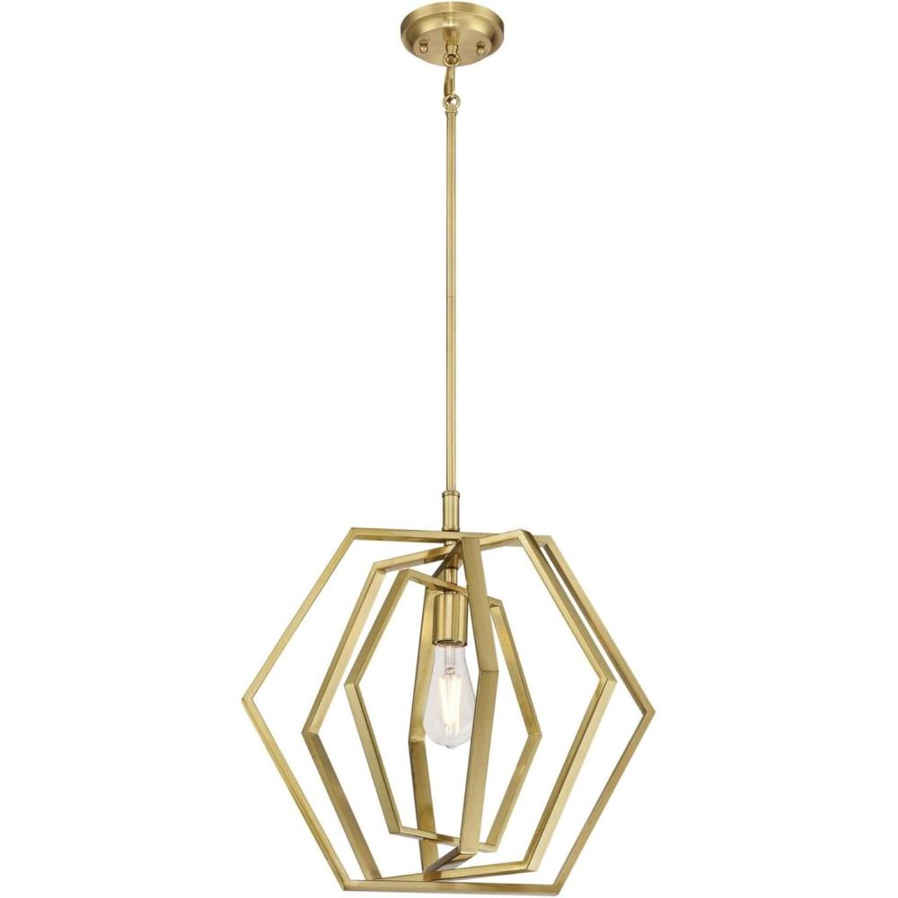 image:imageWestinghouse 6369800 Holly OneLight Indoor Pendant 15Inch Metal Brushed Nickel FinishBrass