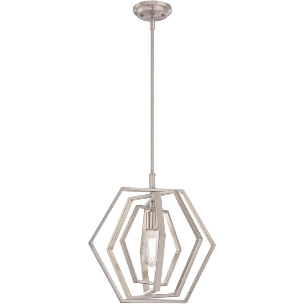 image:imageWestinghouse 6369800 Holly OneLight Indoor Pendant 15Inch Metal Brushed Nickel FinishBrushed Nickel