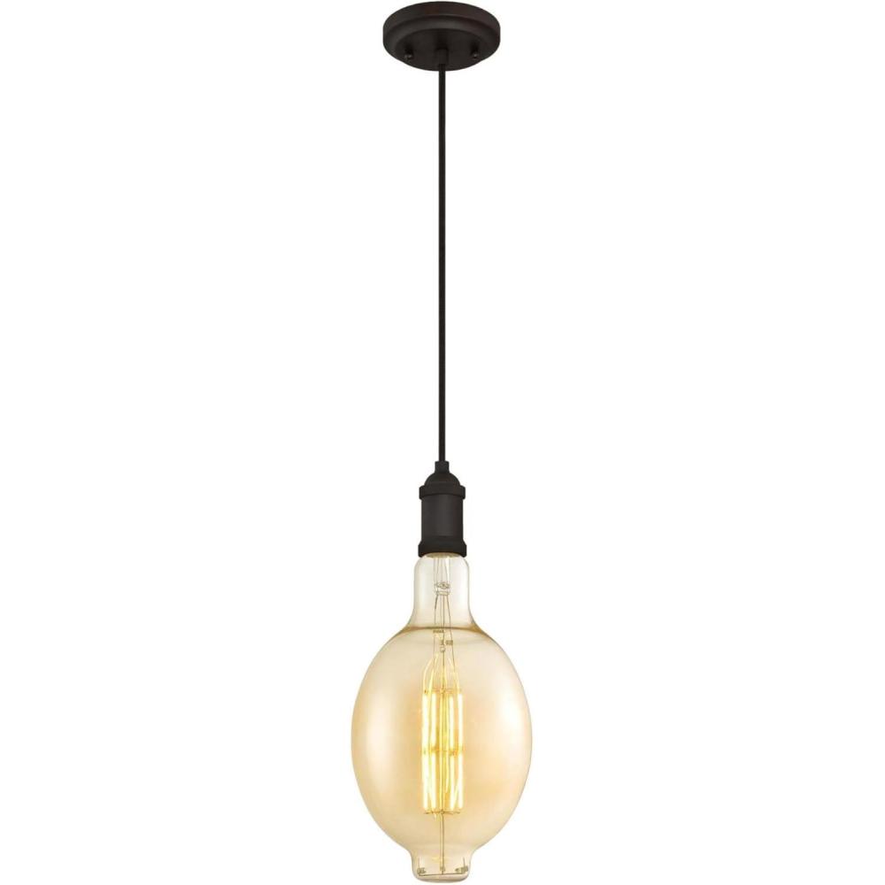 image:imageWestinghouse Lighting 6357300 OneLight Dimmable LED Indoor Mini Pendant Oil Rubbed Bronze Finish with Oversized BT54 Filament LED