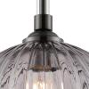 Westinghouse 6130300 Camrose Transitional One Light Indoor Pendant, Gun Metal Finish, Smoke Grey Ribbed Glass