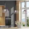 Westinghouse 6130300 Camrose Transitional One Light Indoor Pendant, Gun Metal Finish, Smoke Grey Ribbed Glass
