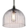 Westinghouse 6130300 Camrose Transitional One Light Indoor Pendant, Gun Metal Finish, Smoke Grey Ribbed Glass