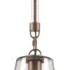 Westinghouse 6130400 Biloxi Craftsman-Style One Light Indoor Mini Pendant, Barnwood Finish, Clear Seeded Glass