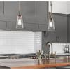 Westinghouse 6130400 Biloxi Craftsman-Style One Light Indoor Mini Pendant, Barnwood Finish, Clear Seeded Glass