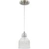 Westinghouse 6309200 One-Light, Brushed Nickel Finish with Clear Crackle Glass Indoor Mini Pendant, White(1-Pack)
