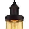 Westinghouse 6337000 One-Light Indoor Mini Pendant, Oil Rubbed Bronze Finish with Amber Teardrop Glass(Oil Rubbed Bronze with Amber Glass)