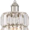 Westinghouse 6338400 Sophie One-Light Indoor Mini Pendant, Oil Rubbed Bronze Finish with Crystal Prism Glass, White(Brushed Nickel)