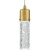Westinghouse 6355300 Cava One-Light Dimmable LED Indoor Mini Pendant, Champagne Brass Finish with Bubble Glass