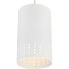 Westinghouse 6356700 Contemporary One-Light Adjustable Perforated Cylindrical Metal Shade, White Finish Mini Pendant