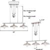 Westinghouse 6369900 Iron Hill Three-Light Indoor Island Pulley Pendant Light, Brushed Nickel Finish